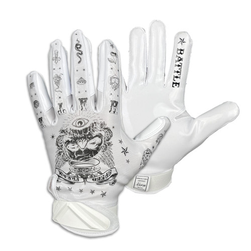 White; Receiver Gloves with Sticky Grip