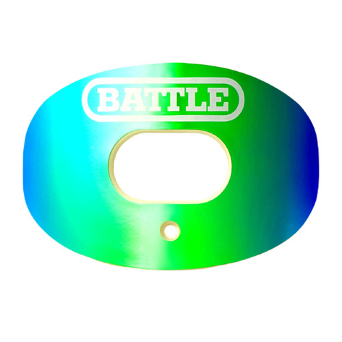 Blue/Green; Battle Sports Iridescent Oxygen Football Mouthguard