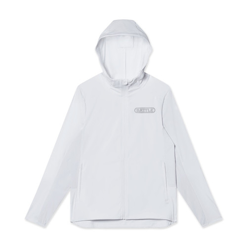 White; Battle Sports Ultra Track Sport Jacket With Hood