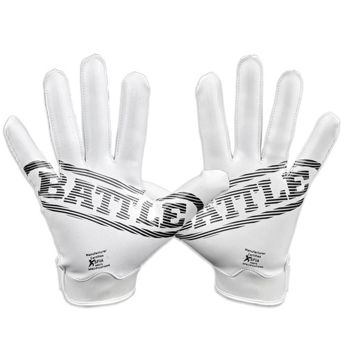 White; Adult Football Receiver Gloves