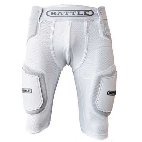 White; Integrated Protective Compression Girdle for Football Players
