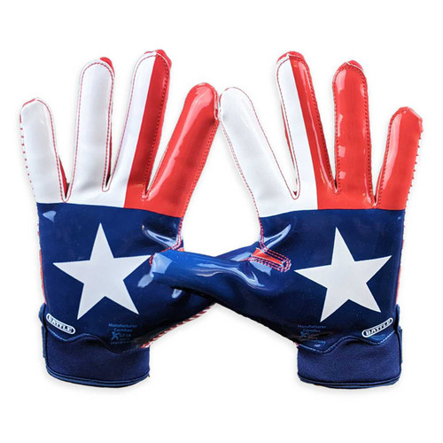 Battle Sports Texas Flag Doom 1.0 Football Receiver Gloves - Adult and Youth
