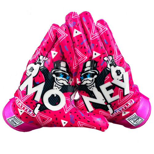 "Money Man" Receiver Football Gloves - Adult; adult football gloves, youth football gloves