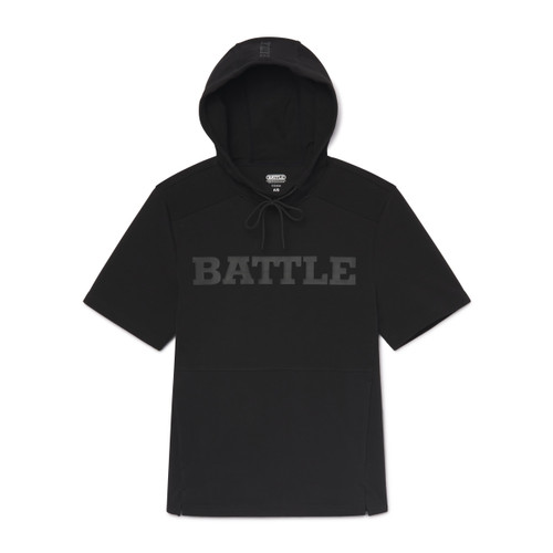 Black; Battle Sports Short Sleeve Training Hoodie